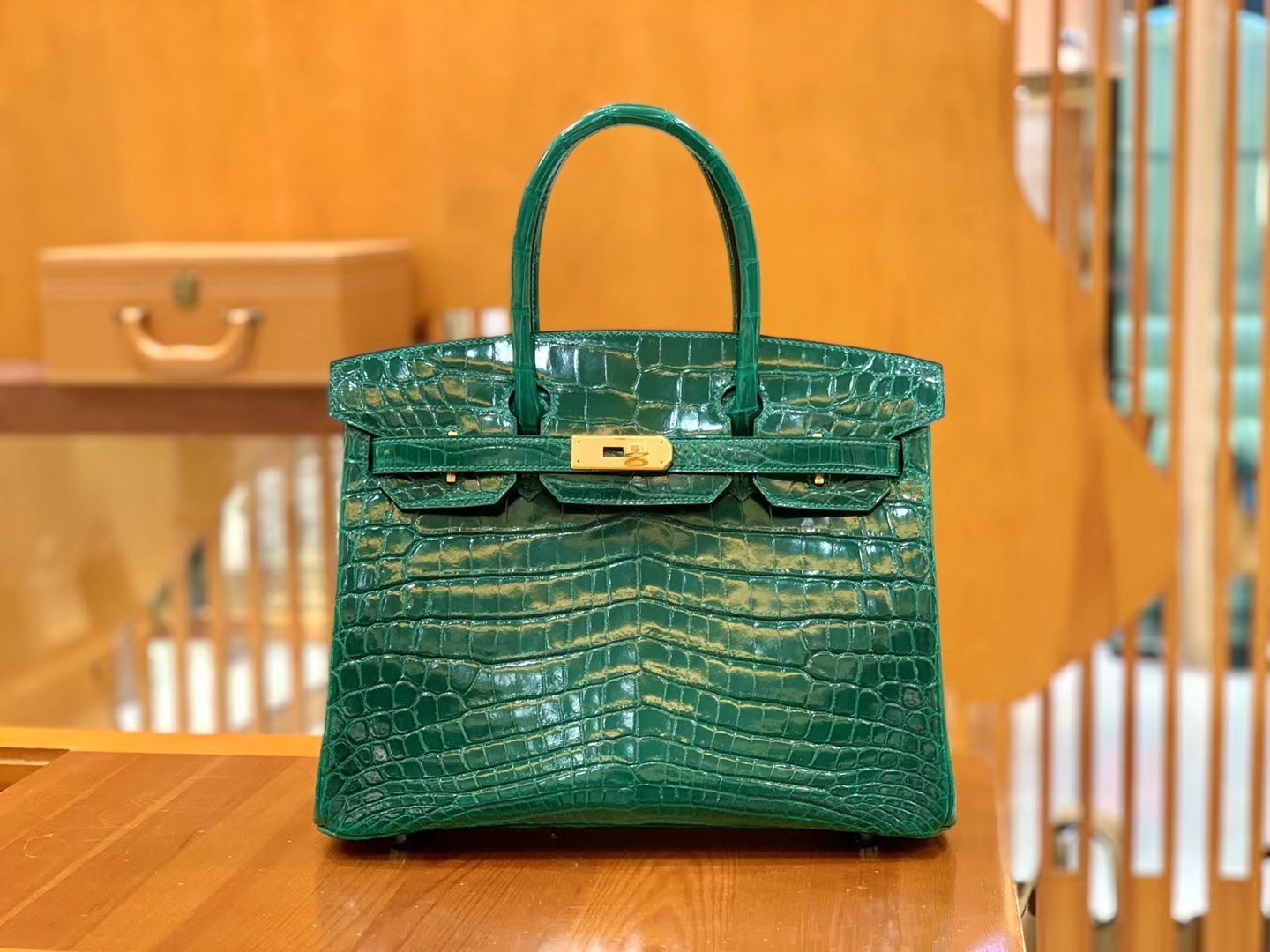 Perfect Hermes HERMES Birkin 30cm Niloticus 6I Vert Florentin Full handmade  GHW - lushenticbags