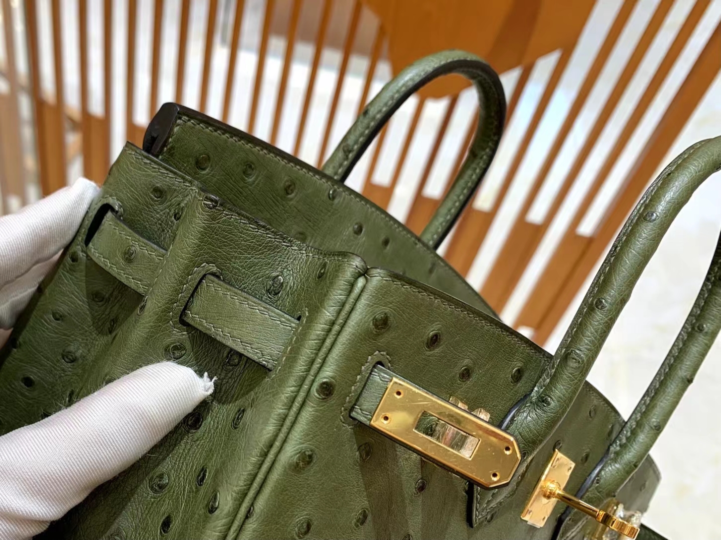 Hermes Olive Green Togo Leather Special Order 35cm Birkin Bag GHW