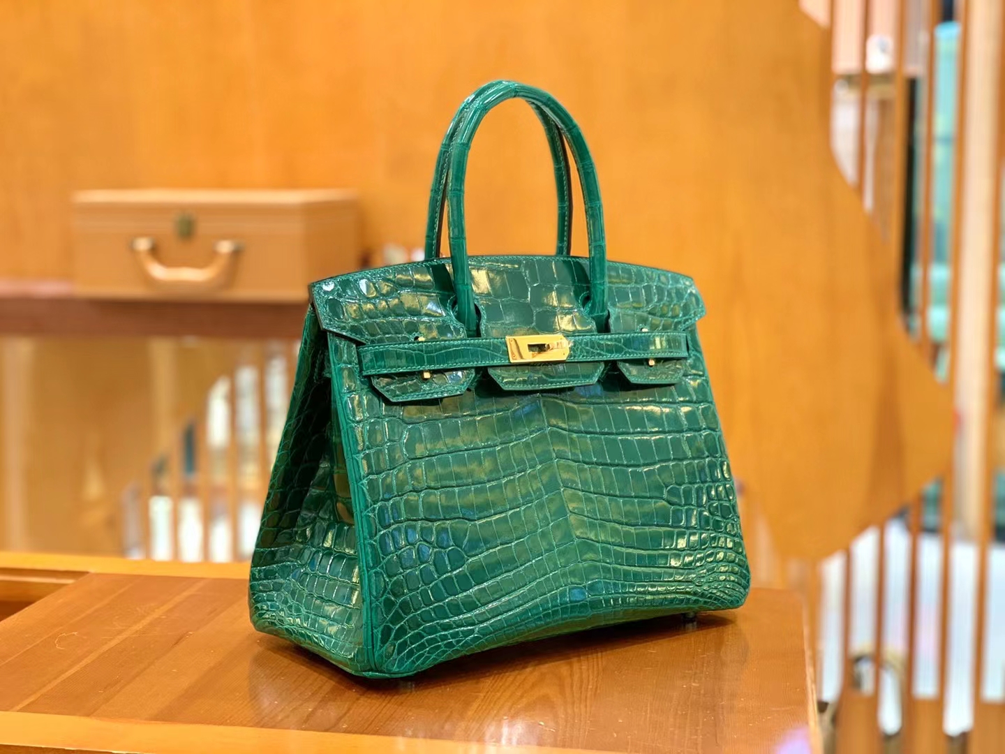 Perfect Hermes HERMES Birkin 30cm Niloticus 6I Vert Florentin Full handmade  GHW - lushenticbags