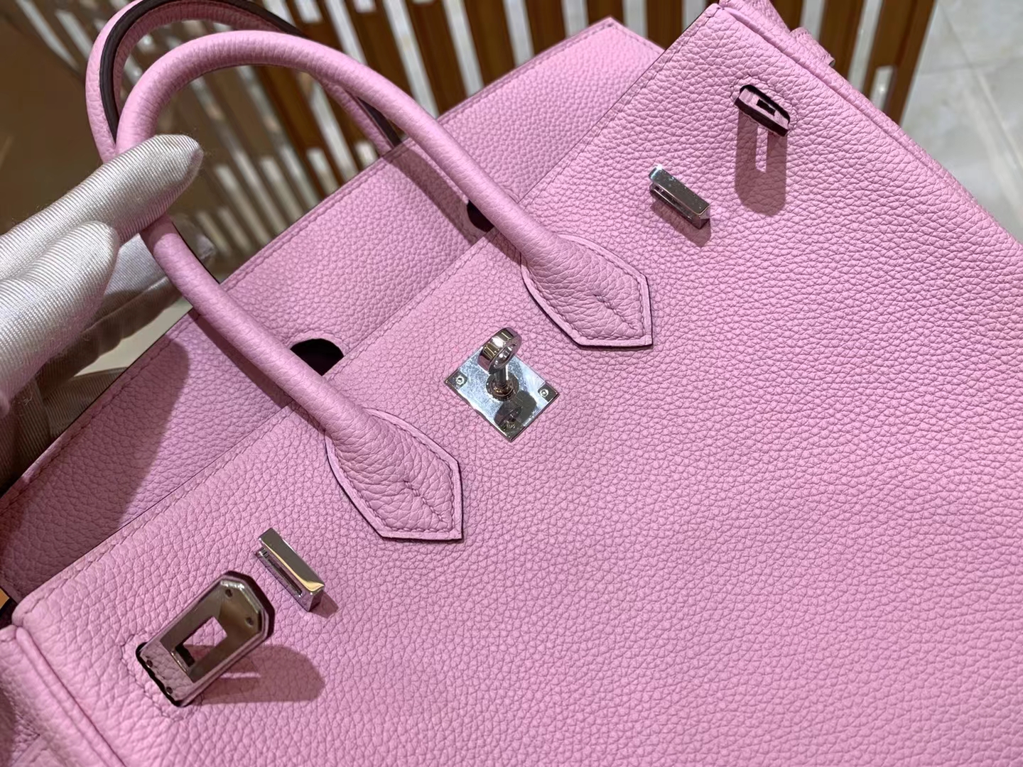 Hermes Birkin 25CM Epsom X9 Mauve Sylvestre Silver Hardware - lushenticbags